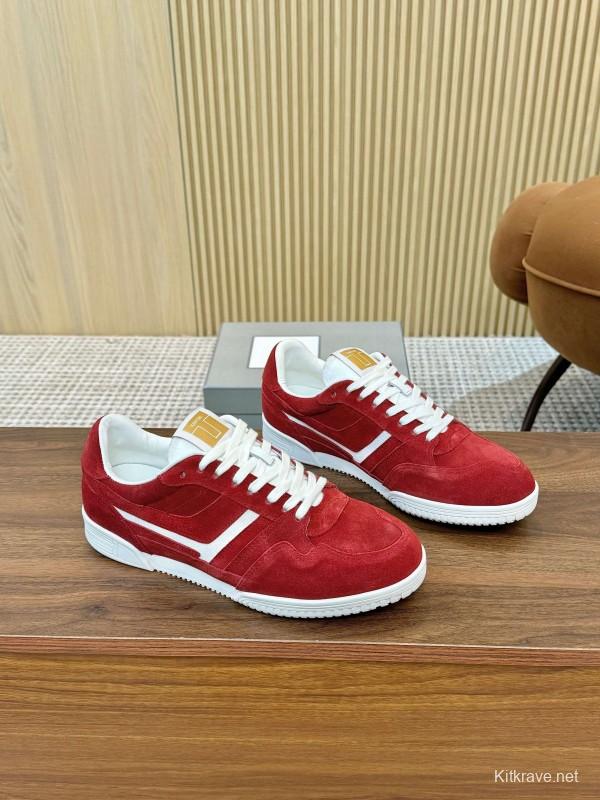 Tom Ford 2025 SS Casual Sneakers with Classic Color Blocking and Imported Leather Insole - AS00350