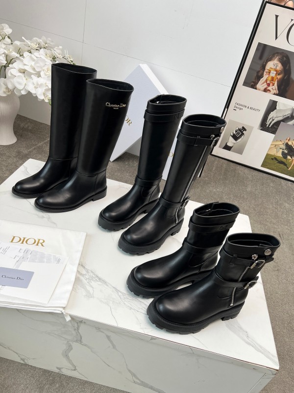 Dior 2025 SS Retro British Style Brogue New Knight Boots - LY00400