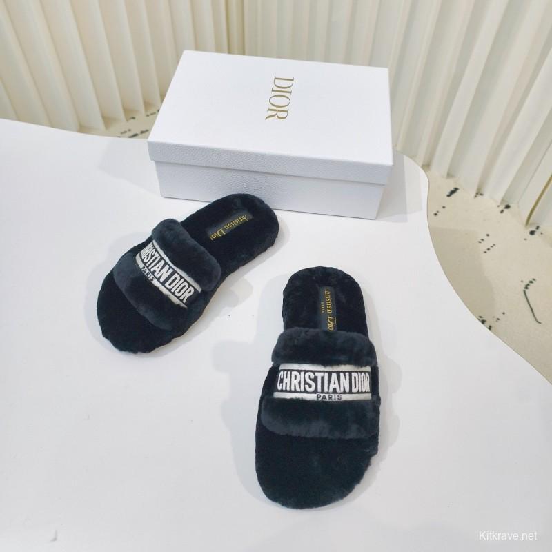 Dior Metal Buckle Wool Slippers Series - 2025SS