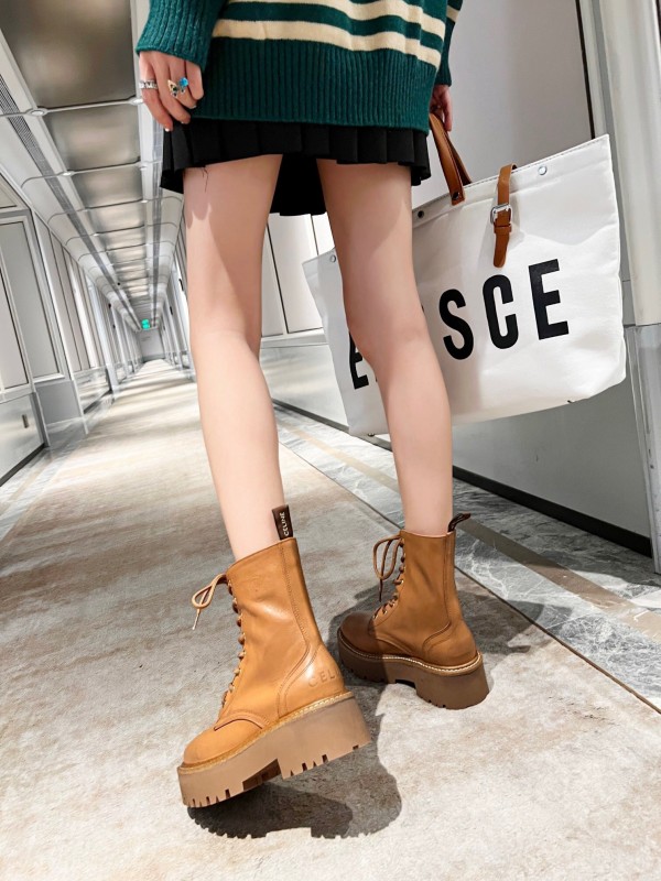 CELINE Triomphe Thin Strap Platform Ankle Boots - L Y00320