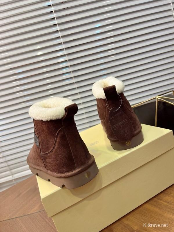Brunello Cucinelli Winter New Snow Boots Sheepskin Bun Boots - AS00350