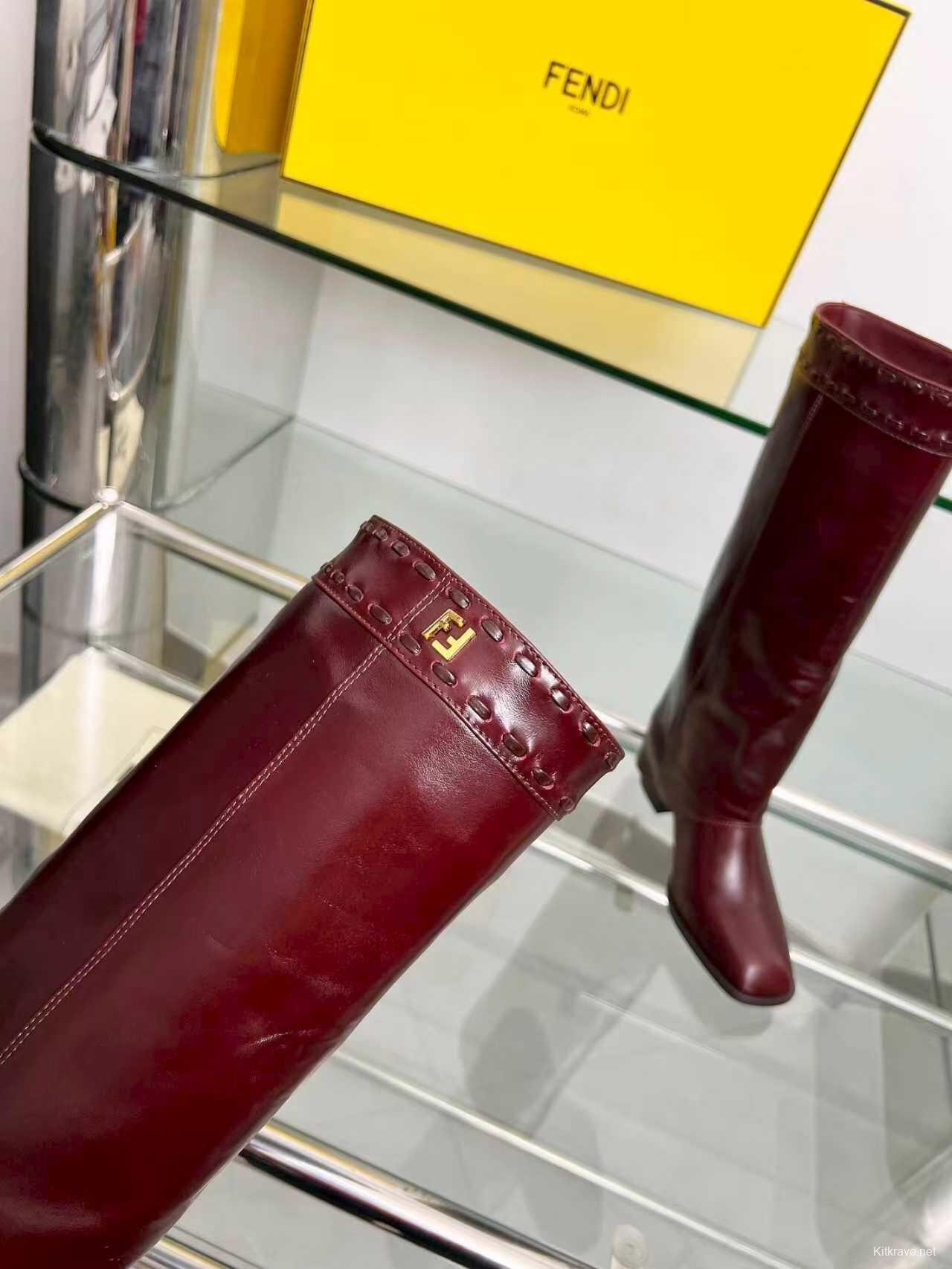 FENDI 2025 SS Wide Leg Boots with Block Heel - LY00510