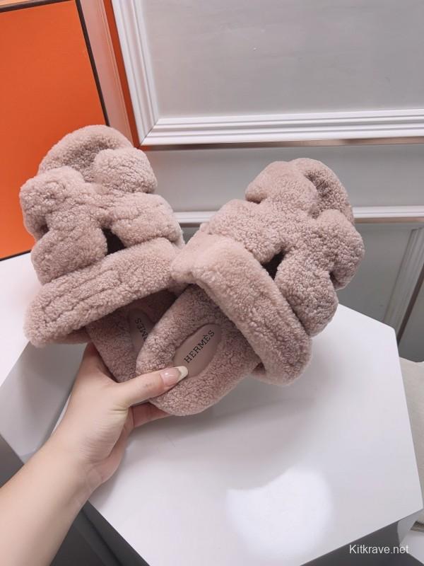 H Erijus Shoes 2025/SS Teddy Wool Slippers - LY00270