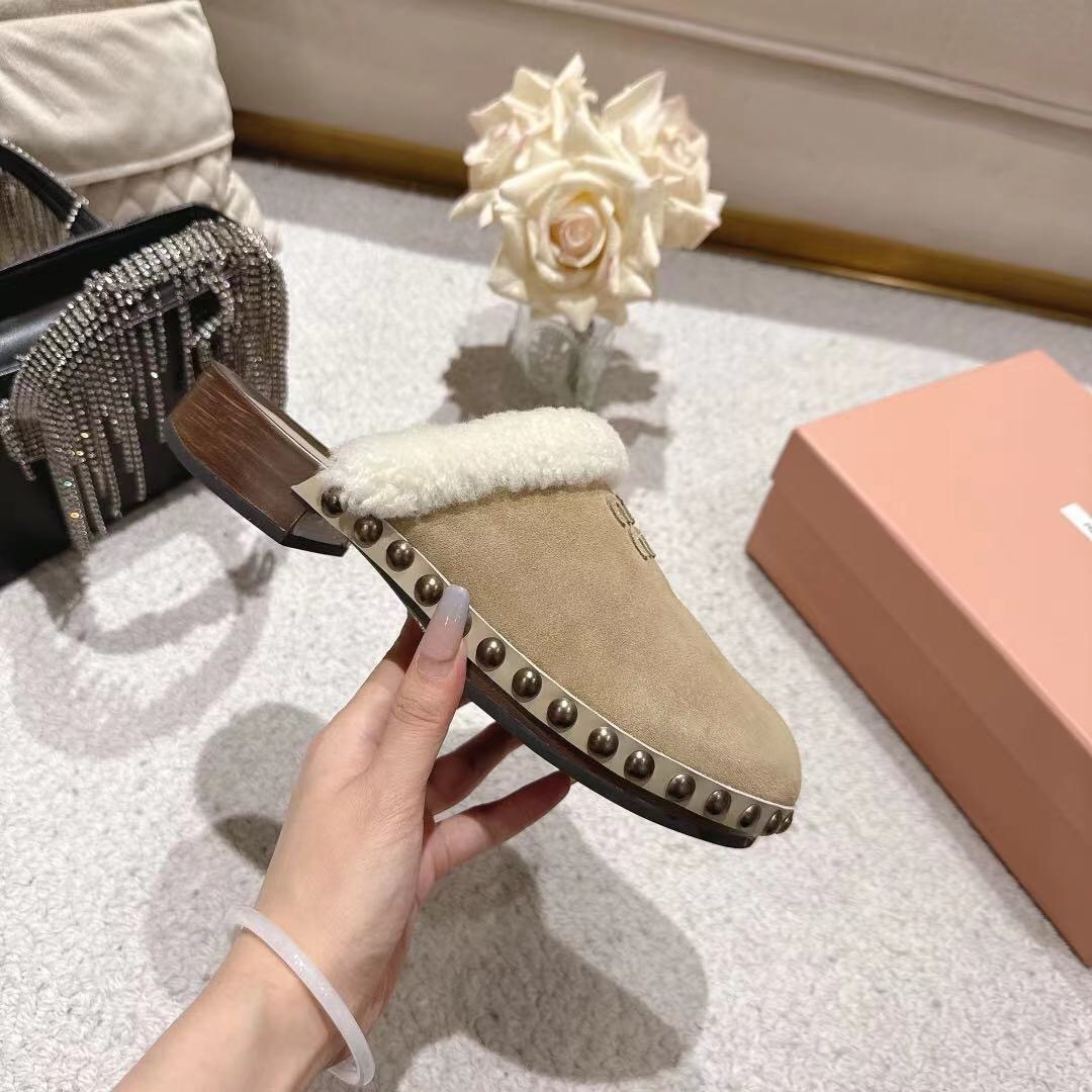 Miu Miu Cotton Shoes Sandals 2025 SS New Season Unique Wiping Craft - LY00260