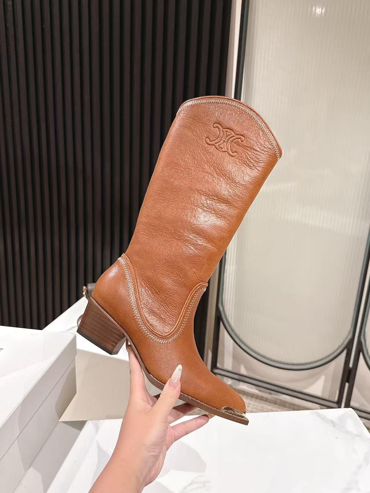 CELINE 2025/SS Fashion Boots Retro European Style Short Boots - LY00500