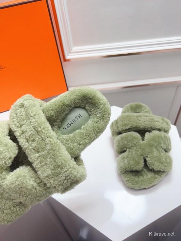 H Erijus Shoes 2025 Spring Summer Collection Genuine Fur Slippers - LY00270