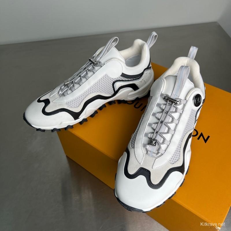 LV RUSH Calfskin Metal LV Circle Accessory Slip-Resistant Low-Top Casual Lifestyle Shoes - YC