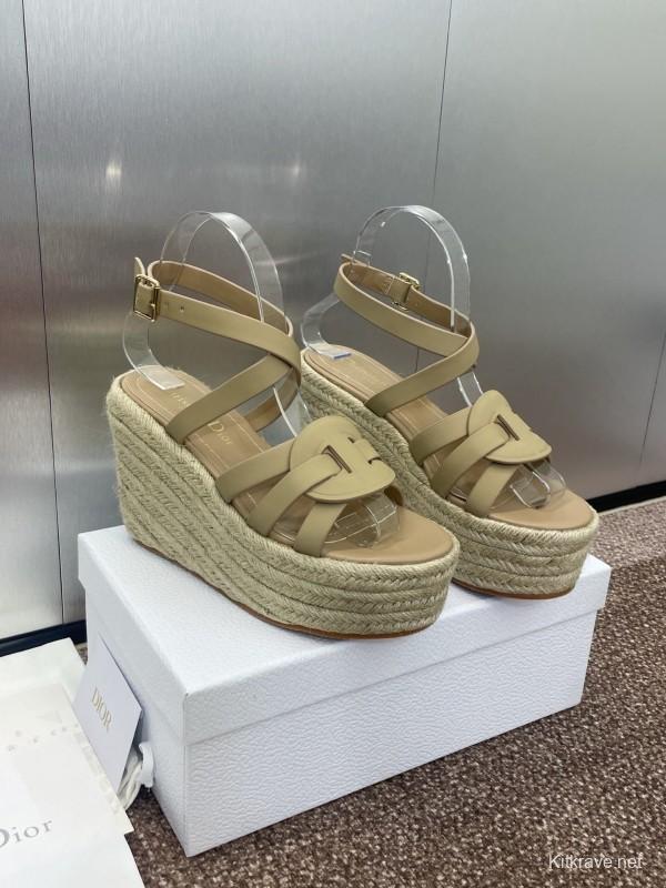 Dior D-Club Jelly Color Hollow Layered Cross Strap Platform High Heel Women's Shoes - KFY00290