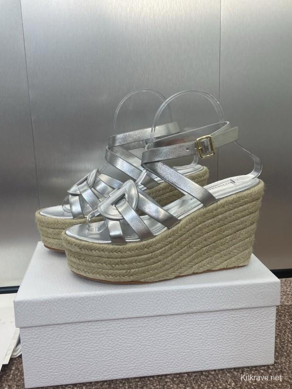 Dior D-Club Jelly Color Hollow Layered Cross Strap Platform High Heel Women's Shoes - KFY00290