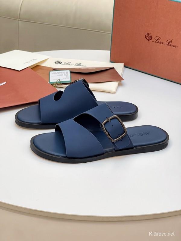 Loro Piana Spring Summer 2025 Men's Slippers with High-Quality Stitching and Comfortable Sole - AS00250