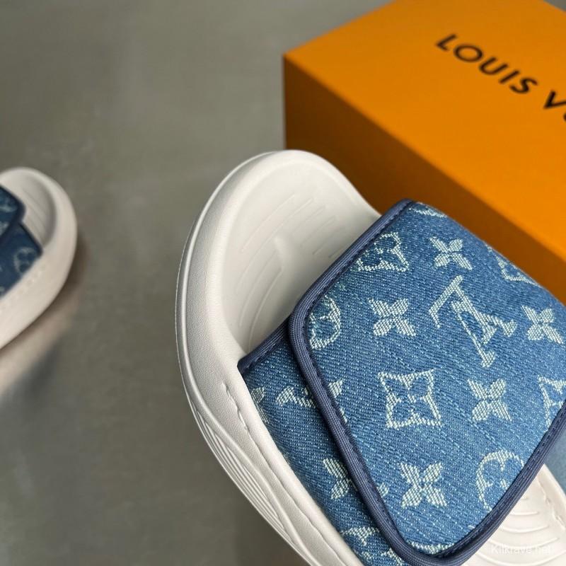 Louis Vuitton Miami Mule Slip-On Sandals with Hook-and-Loop Fastener - YC