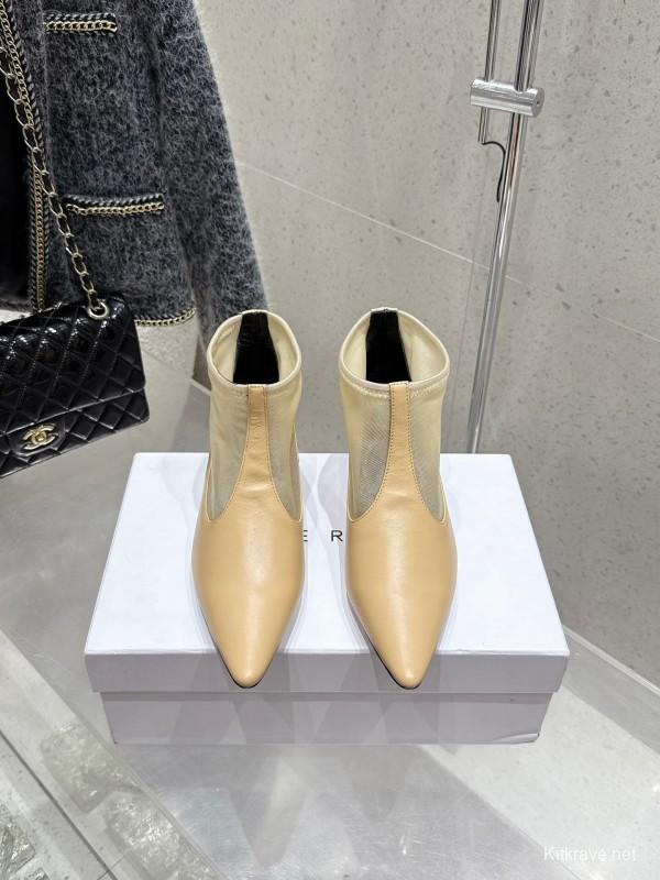 THEROW 2025SS French Retro Minimalist Mesh Kitten Heel Sandals - KFY00320