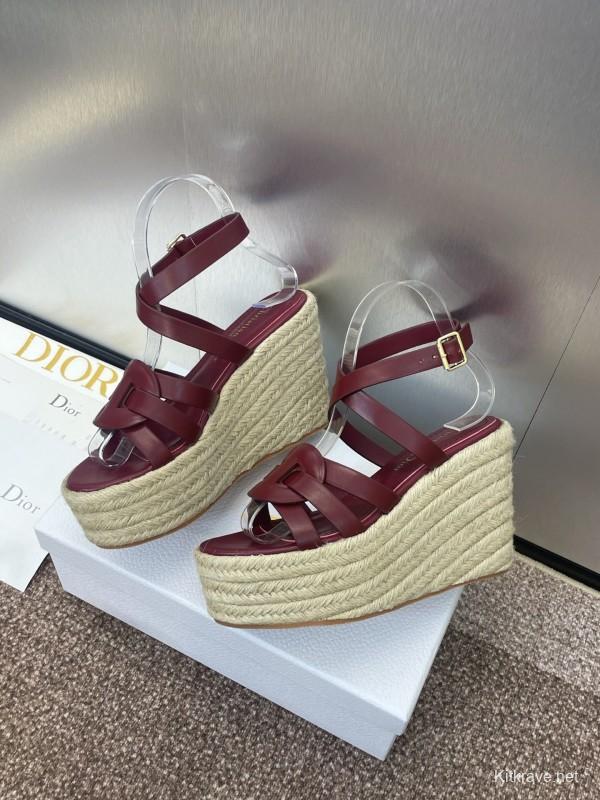 Dior D-Club Jelly Color Hollow Layered Cross Strap Platform High Heel Women Shoes - KFY00290