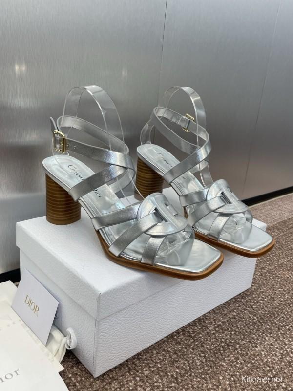Dior D-Club Jelly Color Hollow Layered Cross Strap High Heel Women Shoes - KFY00290