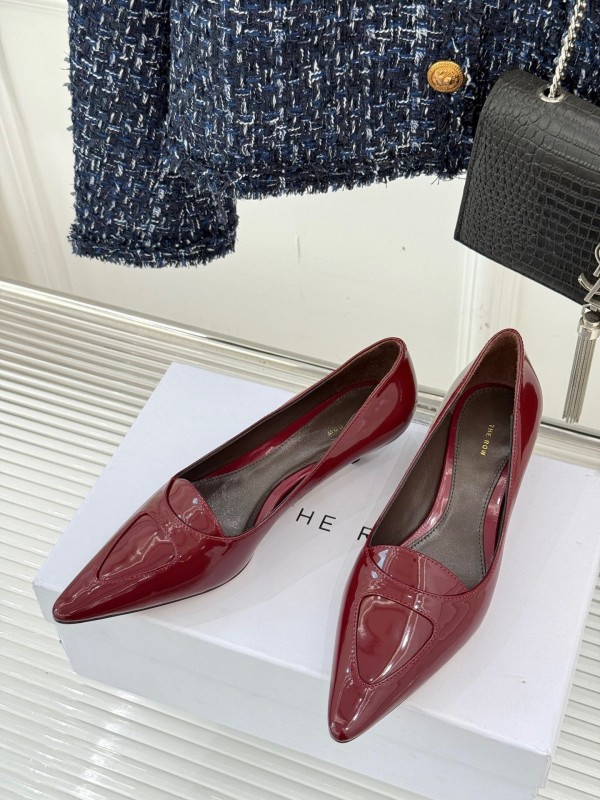 The Row Kitten Heel Pointed Toe High Heels Minimalist Design - KFY00320