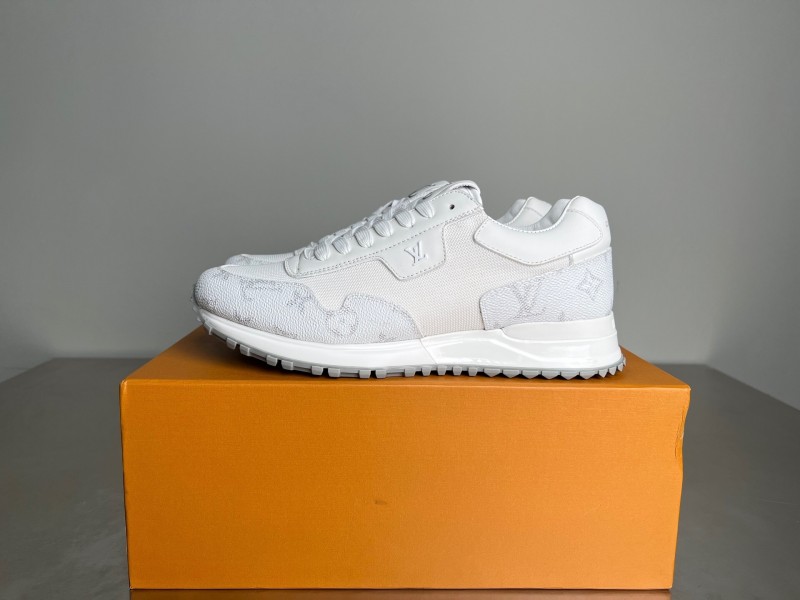 Lv Run Away Calfskin Leather Round Toe Lace-Up Low Top Casual Shoes Men's - YC