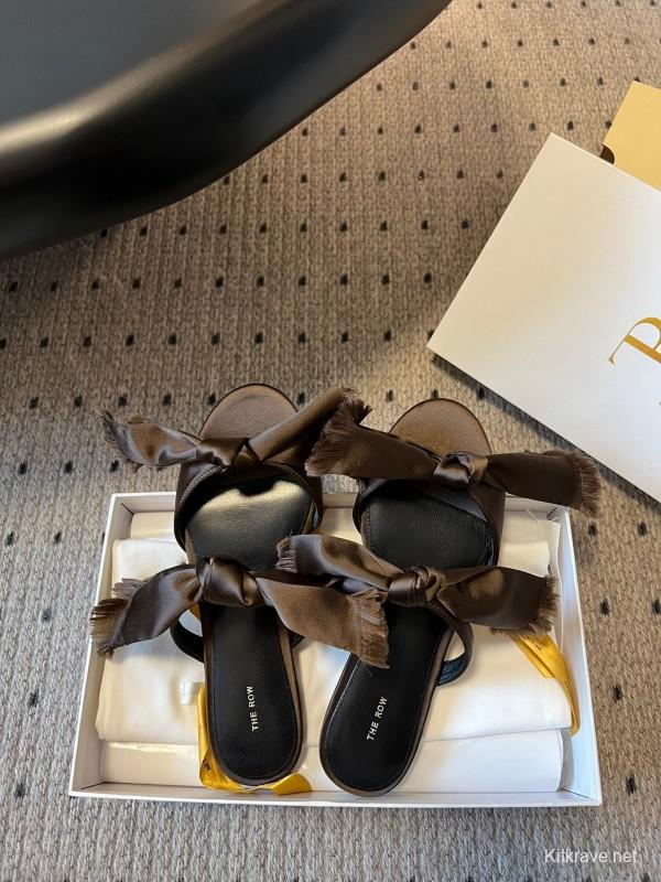 The Row 25ss Hand-Woven Bow Slippers - KFY00280