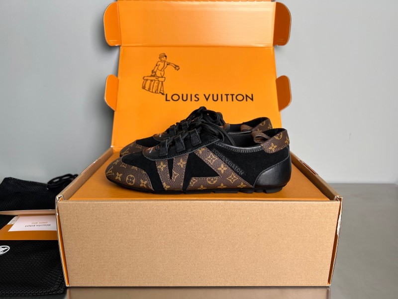Lv Sneakerina 2025 SS Ballet Round Toe Lace-Up Low Top Lifestyle Casual Shoes - YC