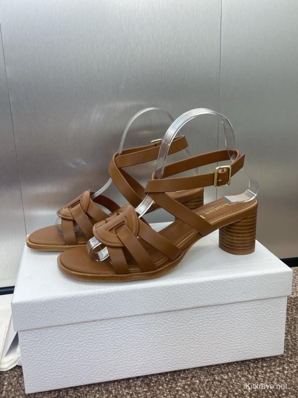 Dior D-Club Jelly Color Hollow Layered Cross Strap Mid Heel Women Shoes - KFY00290