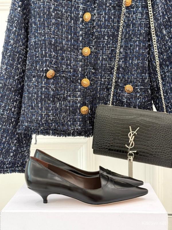 The Row Kitten Heel Pointed Toe High Heels Minimalist Design - KFY00320