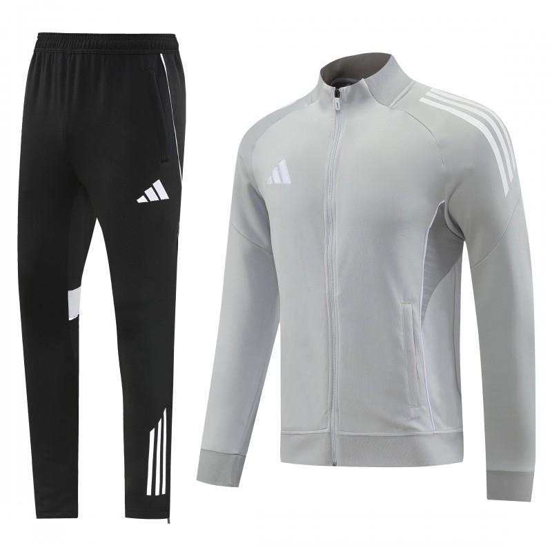 2025 Adidas Grey Full Zipper Jacket+Long Pants