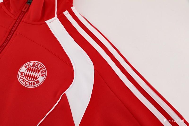 25/26 Bayern Munich Red Full Zipper Jacket+Long Pants