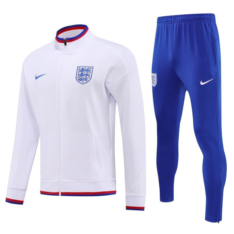 2026 England White FULL Zipper Jacket Tracksuit +Long Pants
