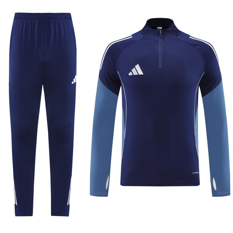 25/26  Adidas Navy Blue Full zipper Jacket Tracksuit+ long pants