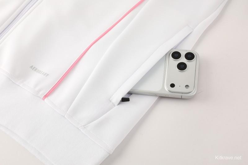 25/26  Juventus White  Full zipper Jacket Tracksuit+ long pants