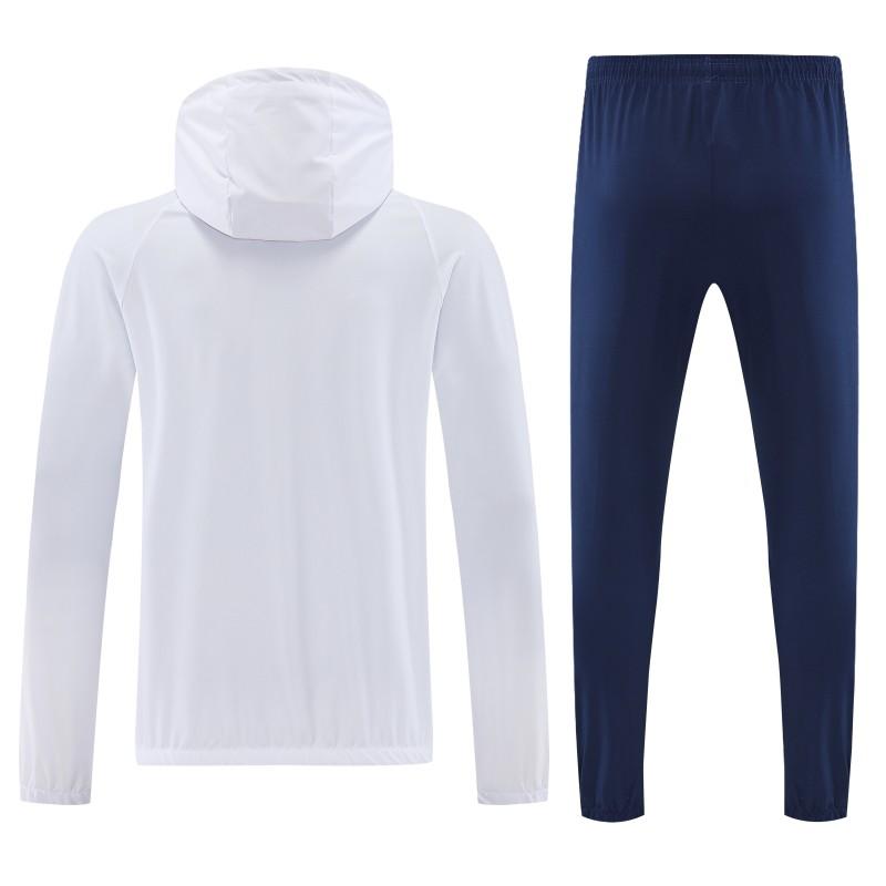 25/26 Paris White Full zipper Jacket Tracksuit+ long pants