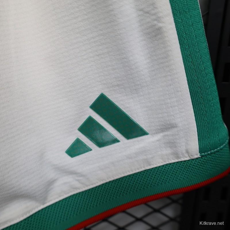 2026 Player Version Algeria White with Green Side Stripes Shorts
