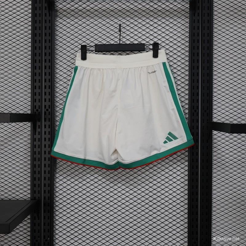 2026 Player Version Algeria White with Green Side Stripes Shorts