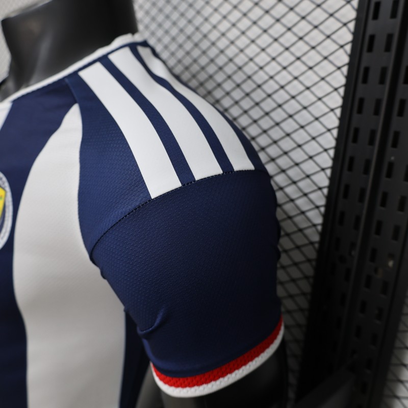 Player Version 2027 Scotland Away White/Navy Vertical Stripes Jersey