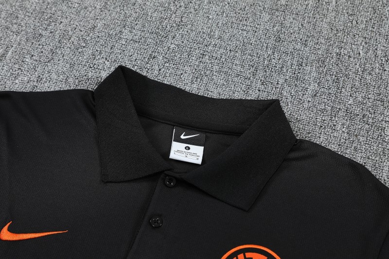 26/27 Inter Milan Black Polo Training Shirt + Long Pants Tracksuit