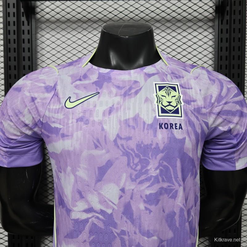 Player Version 2027 South Korea Away Purple Floral Jersey