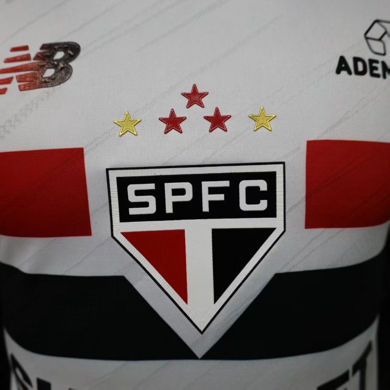 Player Version 26/27  São Paulo FC White with Red and Black Horizontal Stripes Jersey