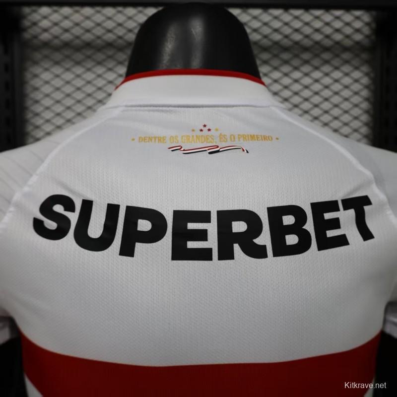 Player Version 26/27  São Paulo FC White with Red and Black Horizontal Stripes Jersey