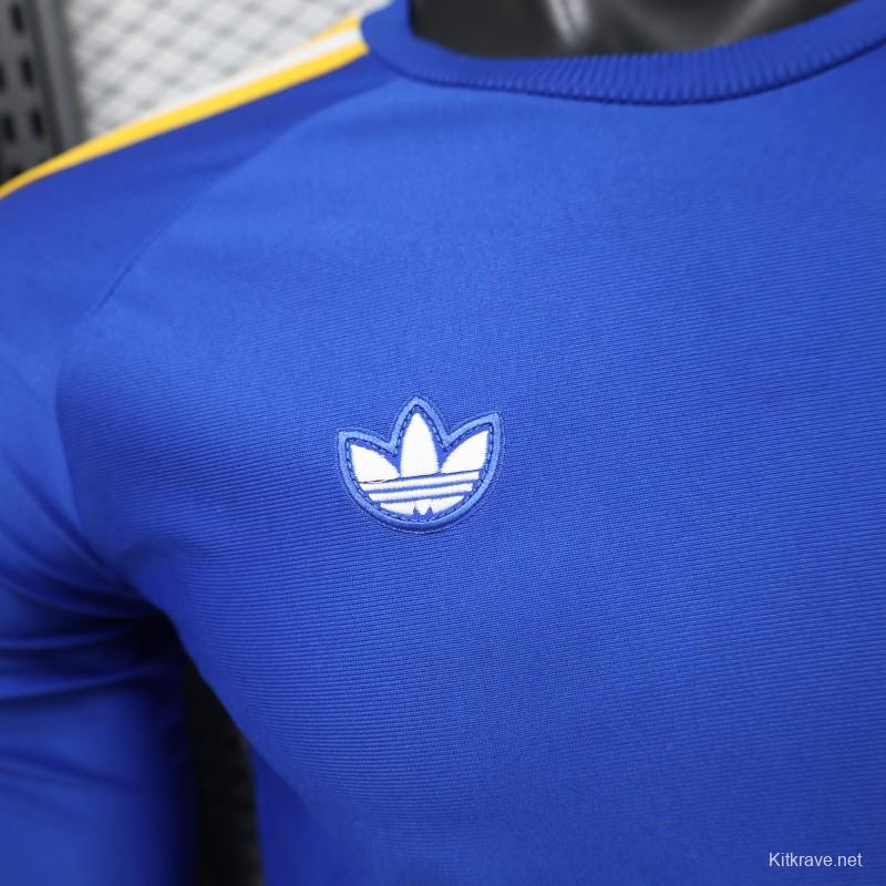Player Version 2026 Real Madrid Blue Long Sleeve  Adidas Originals Retro Special Edition Jersey