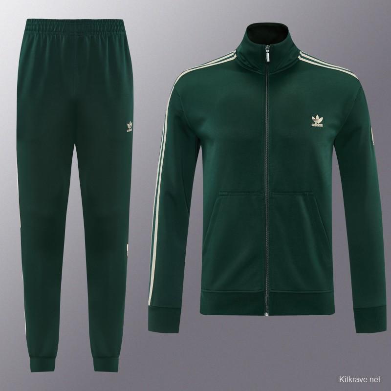 2026 Adidas Navy Green  Full Zipper Jacket + Long Pants