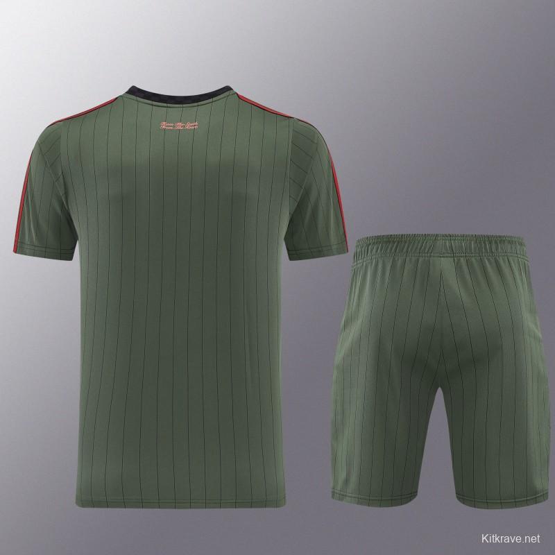 26/27 Bayern München  Forest Green  Pinstripe  Short Sleeve+Soccer Shorts