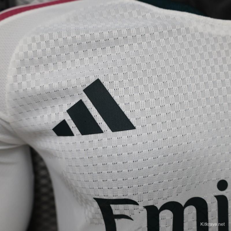 Player Version 26/27 Real Madrid White with Burgundy Stripe Long Sleeve Home Jersey
