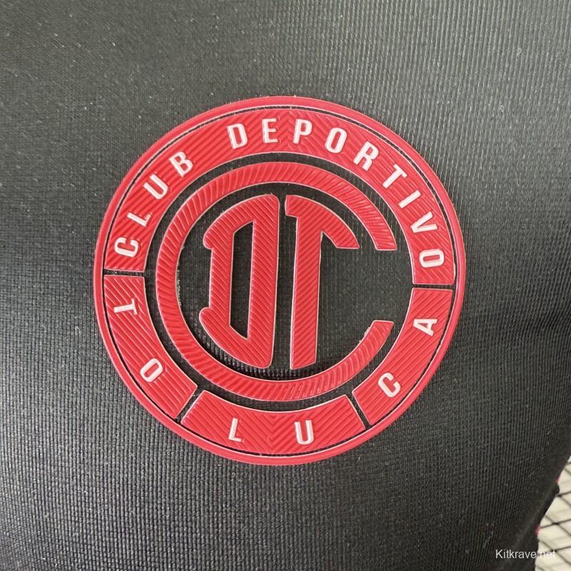 Player Version 25/26 Deportivo Toluca FC Black Jersey with Polo Collar