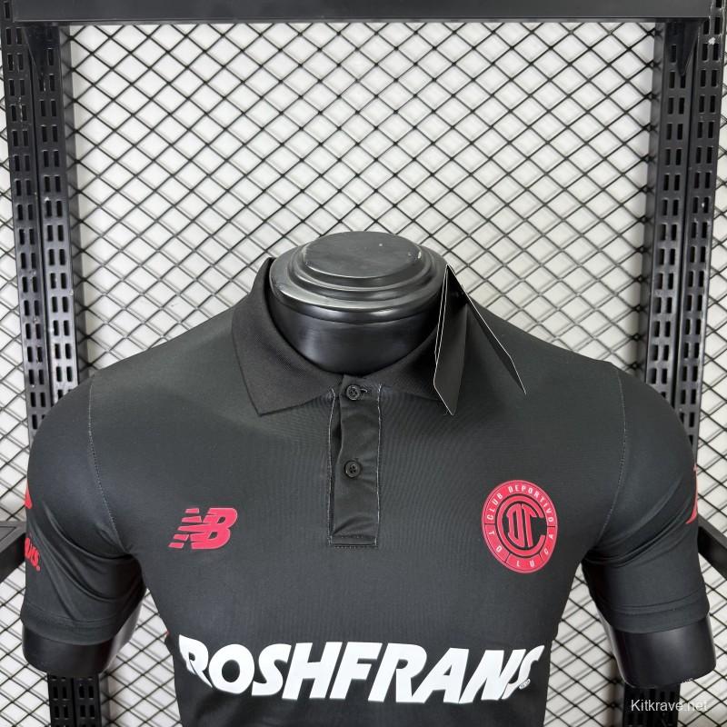 Player Version 25/26 Deportivo Toluca FC Black Jersey with Polo Collar