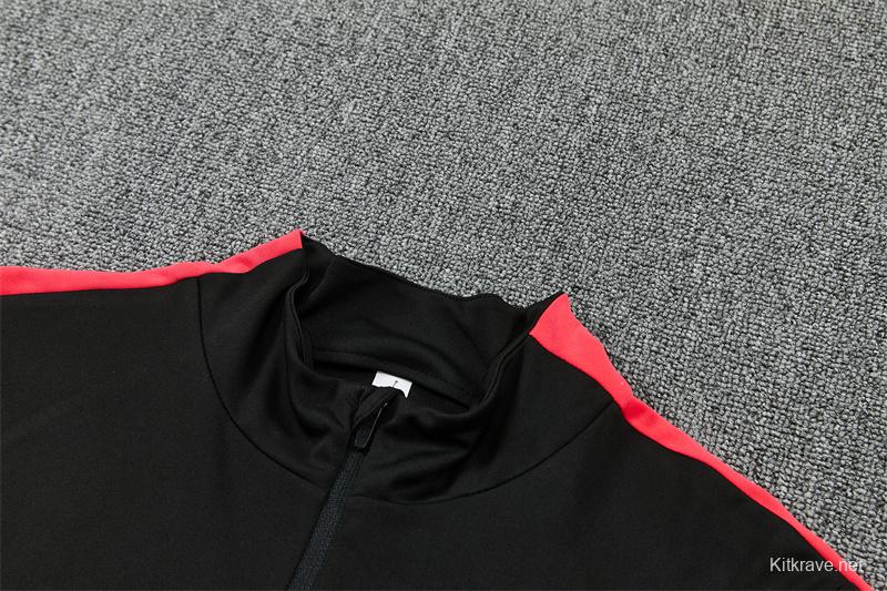 26/27 Brazil Black & Red Half Zipper Jacket Tracksuit + Long Pants