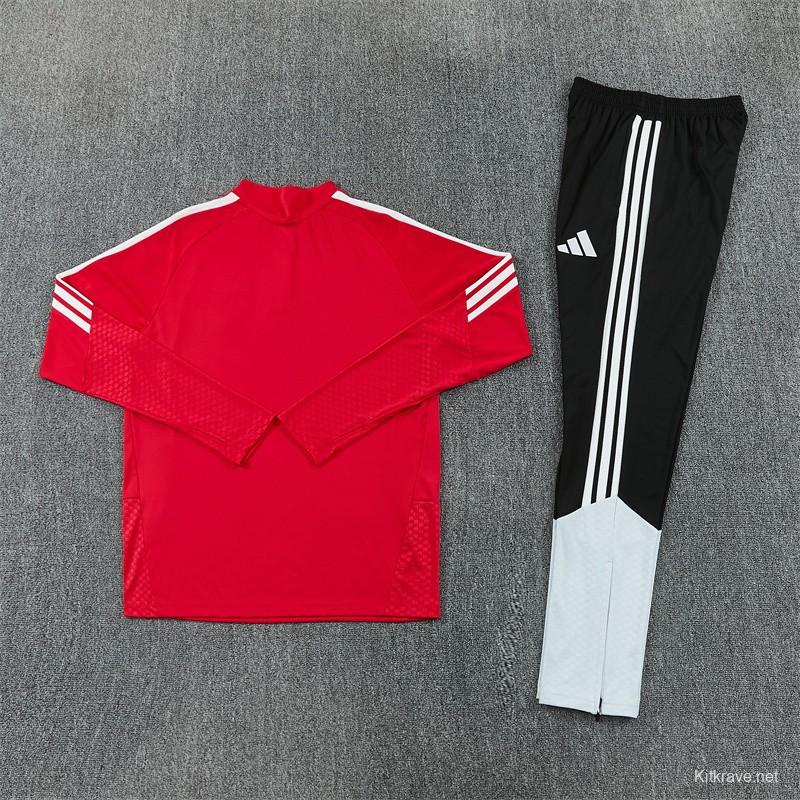 2026 Spain Red Half Zipper Jacket Tracksuit + Long Pants