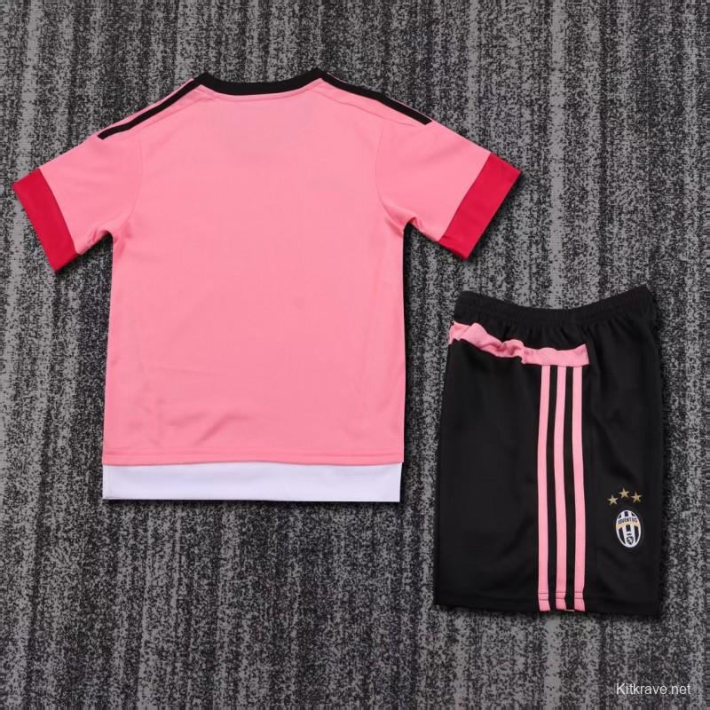 Retro Kids 15/16 Juventus Away Pink Jersey