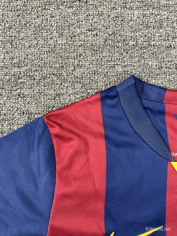 Retro Kids 14/15 Barcelona Home Long Sleeve Jersey