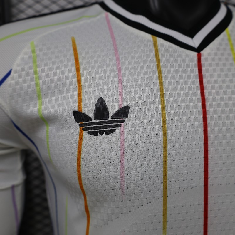 Player Version 2026 Japan Special Edition White with Rainbow  Pinstripe Long Sleeve Jersey
