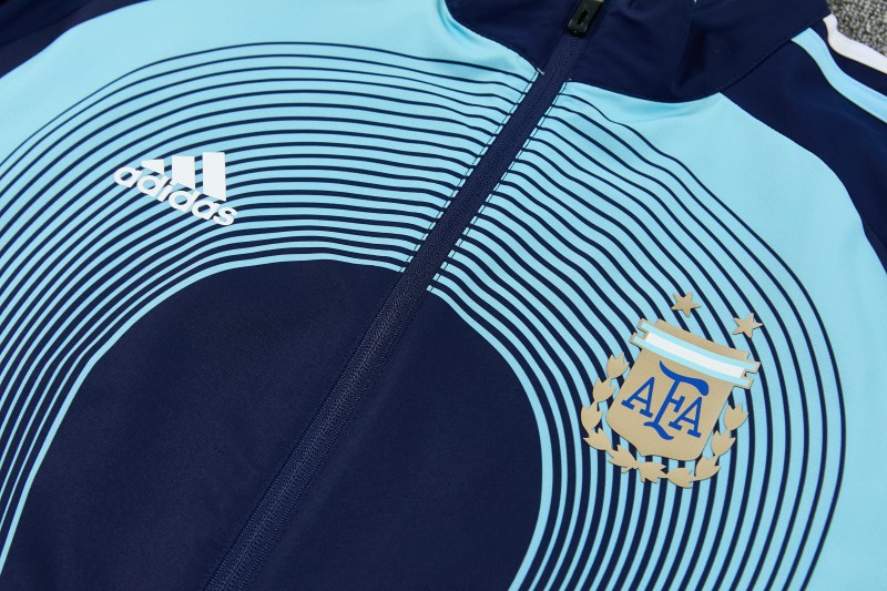 2026 Argentina Navy & Sky Blue Full Zipper Jacket Tracksuit + Long Pants