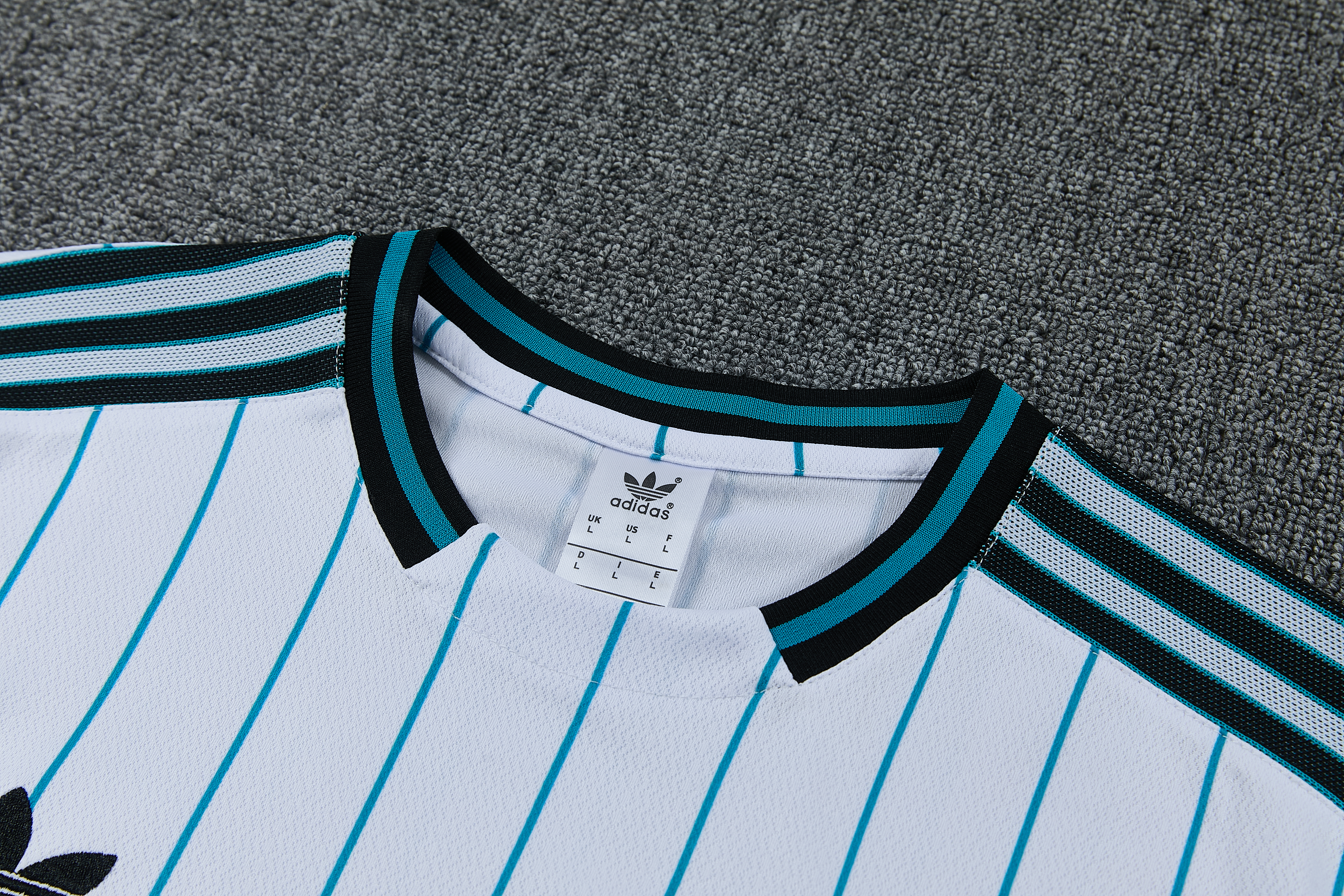 26/27 Liverpool White with Teal Pinstripe Short Sleeve Tracksuit + Long Pants